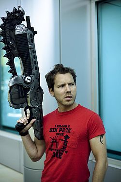Cliff Bleszinski with Lancer